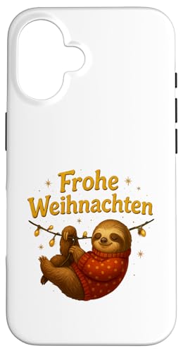 Frohe Weihnachten Faultier Design mit Lichterkette Hülle für iPhone 16 Frohe Weihnachten Faultier Design mit Lichterkette Hülle für iPhone 16 von Winterzauber by C.B.L.