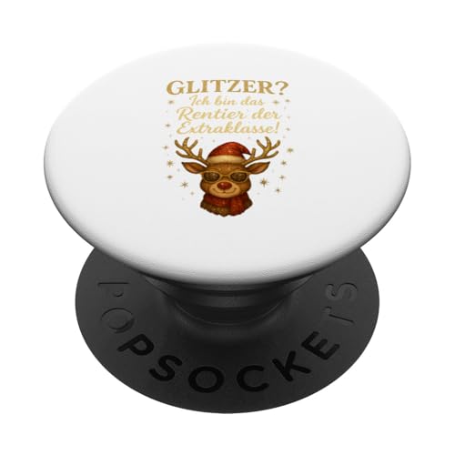 Rentier der Extraklasse Glitzer Weihnachtsdesign Frauen PopSockets Klebender PopGrip Rentier der Extraklasse Glitzer Weihnachtsdesign Frauen PopSockets Klebender PopGrip von Winterzauber by C.B.L.