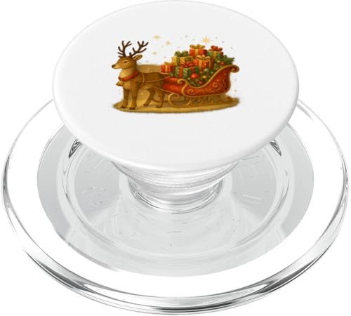 Rentier mit Schlitten voller Geschenke Weihnachtsdesign PopSockets PopGrip für MagSafe von Winterzauber by C.B.L.