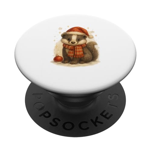 Süßer Weihnachtsdachs Vintage Design für Kinder PopSockets Klebender PopGrip Süßer Weihnachtsdachs Vintage Design für Kinder PopSockets Klebender PopGrip von Winterzauber by C.B.L.