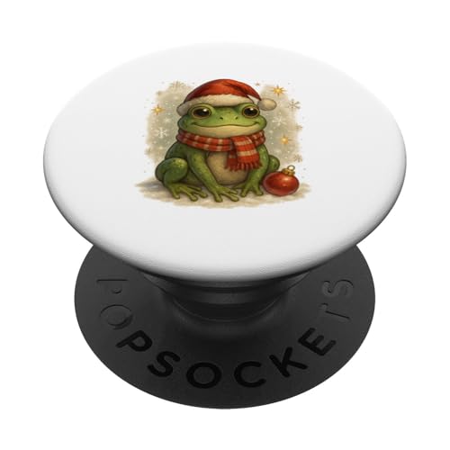 Süßer Weihnachtsfrosch Vintage Design für Kinder PopSockets Klebender PopGrip Süßer Weihnachtsfrosch Vintage Design für Kinder PopSockets Klebender PopGrip von Winterzauber by C.B.L.