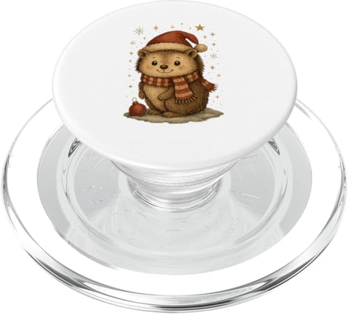 Süßer Weihnachtsigel Vintage Design für Kinder PopSockets PopGrip für MagSafe von Winterzauber by C.B.L.