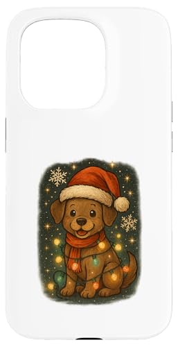 Süßes Weihnachts-Hund Design für Kinder Vintage Look Hülle für iPhone 15 Pro von Winterzauber by C.B.L.