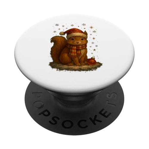 Süßes Weihnachtseichhörnchen Vintage Design Kinder PopSockets Klebender PopGrip Süßes Weihnachtseichhörnchen Vintage Design Kinder PopSockets Klebender PopGrip von Winterzauber by C.B.L.