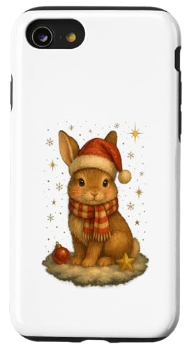 Süßes Weihnachtskaninchen Vintage Design für Kinder Hülle für iPhone SE (2020) / 7 / 8 von Winterzauber by C.B.L.
