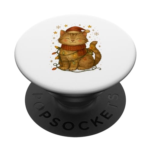 Süßes Weihnachtskatze Design für Kinder Vintage Look PopSockets Klebender PopGrip Süßes Weihnachtskatze Design für Kinder Vintage Look PopSockets Klebender PopGrip von Winterzauber by C.B.L.