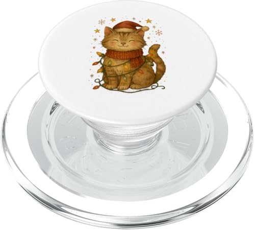 Süßes Weihnachtskatze Design für Kinder Vintage Look PopSockets PopGrip für MagSafe von Winterzauber by C.B.L.