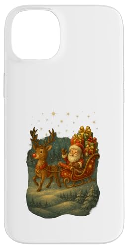 Weihnachtsmann im Schlitten mit Rentier und Geschenken Hülle für iPhone 14 Plus Weihnachtsmann im Schlitten mit Rentier und Geschenken Hülle für iPhone 14 Plus von Winterzauber by C.B.L.