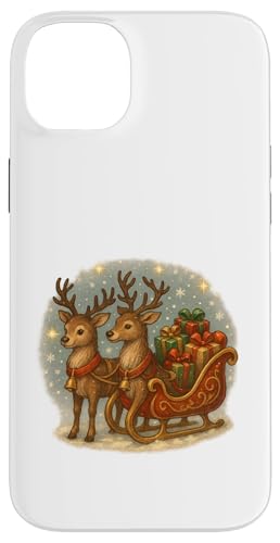 Zwei Rentiere mit Schlitten und Geschenken Vintage Hülle für iPhone 14 Plus Zwei Rentiere mit Schlitten und Geschenken Vintage Hülle für iPhone 14 Plus von Winterzauber by C.B.L.