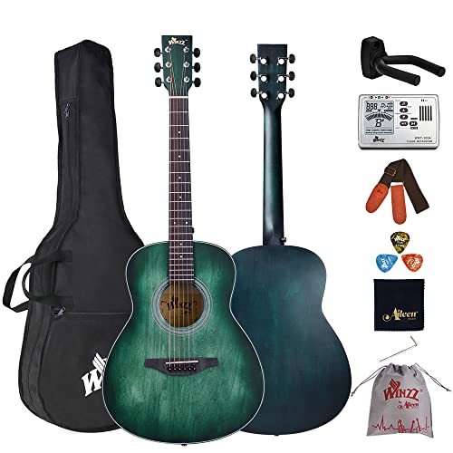 Winzz Akustik Gitarre 3/4 Kinder, Kleine Westerngitarre für Anfänger Erwachsene mit Multifunktionales Metronom, Blau-grün Reisegitarre Set 36 Zoll Winzz Akustik Gitarre 3/4 Kinder, Kleine Westerngitarre für Anfänger Erwachsene mit Multifunktionales Metronom, Blau-grün Reisegitarre Set 36 Zoll von Winzz