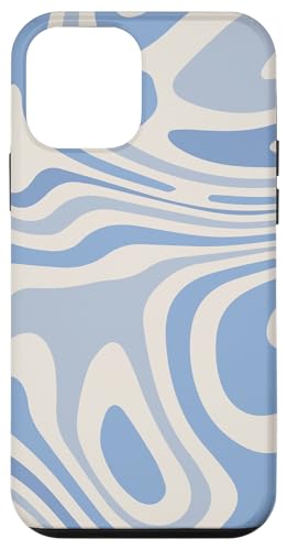 Hülle für iPhone 12 mini Retro Liquid Swirl Abstrakte Muster Kornblume Blau Gestreift Hülle für iPhone 12 mini Retro Liquid Swirl Abstrakte Muster Kornblume Blau Gestreift von Wirbel 60er 70er Jahre flüssiges abstraktes Muster