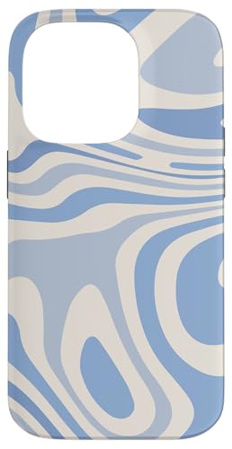 Hülle für iPhone 14 Pro Retro Liquid Swirl Abstrakte Muster Kornblume Blau Gestreift Hülle für iPhone 14 Pro Retro Liquid Swirl Abstrakte Muster Kornblume Blau Gestreift von Wirbel 60er 70er Jahre flüssiges abstraktes Muster