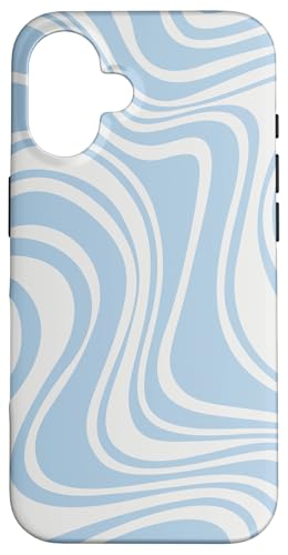 Hülle für iPhone 16 Retro Liquid Hellblau und Weiß Wirbel Ästhetik Gestreift Hülle für iPhone 16 Retro Liquid Hellblau und Weiß Wirbel Ästhetik Gestreift von Wirbel 60er 70er Jahre flüssiges abstraktes Muster
