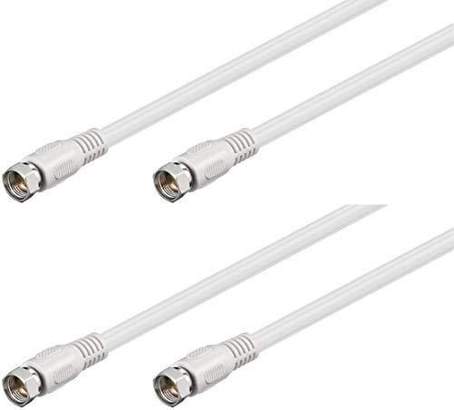 2er Set WireThinX SAT Anschluss Kabel (F-Stecker auf F-Stecker) 0,3 m weiß von WireThinx
