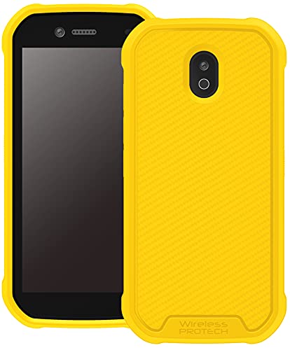 Wireless ProTech Hülle kompatibel mit CAT S42 | Flexible, schlanke Schutzhülle mit Fallschutz für CAT S42 Phone (Gelb) von Wireless PROTECH