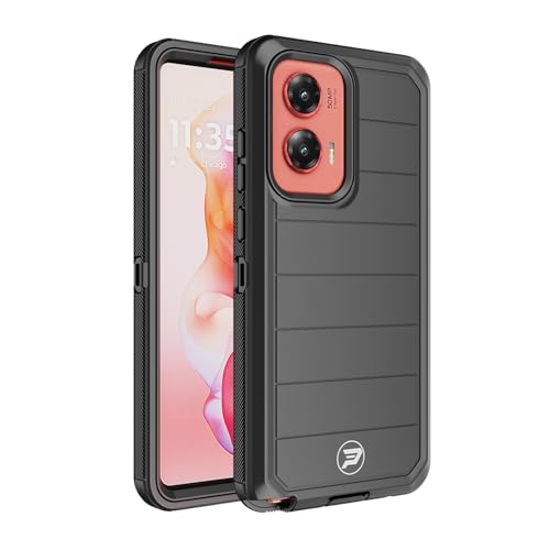 Wireless PROTECH Schutzhülle kompatibel mit Motorola Moto G Stylus (2024), robuste, dreilagige TPU- und PC-gefütterte Hülle, Schwarz/Schwarz von Wireless PROTECH