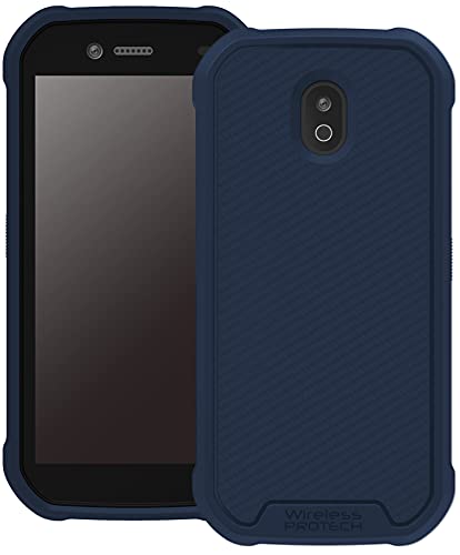 Wireless ProTech Flex Skin TPU Case kompatibel mit CAT S42 Slim Protective Flex Skin Rugged Case with Drop Protection for CAT S42 Phone (Navy Blue) von Wireless PROTECH