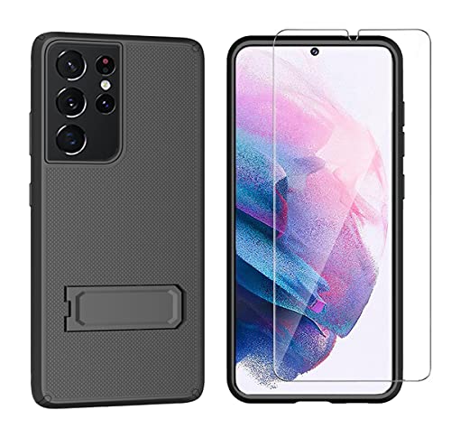 Wireless ProTech Schutzhülle für Samsung Galaxy S21 Ultra 5G (nur Bildschirmgröße 6,8 Zoll) Zweilagige Hybrid-Schutzhülle mit integriertem Ständer, inklusive Displayschutzfolie von Wireless PROTECH