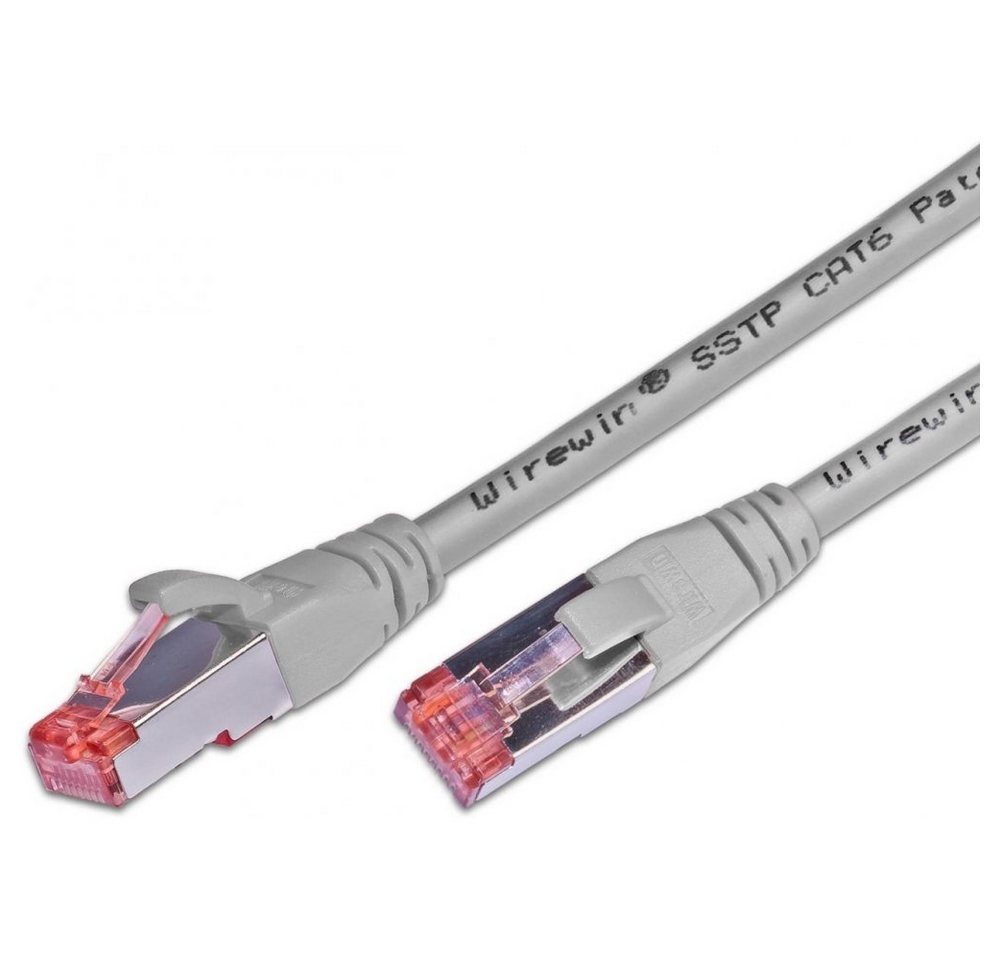 Wirewin Patchkabel Cat.6 S/FTP RJ-45 0,5 m - Netzwerkkabel - grau LAN-Kabel von Wirewin