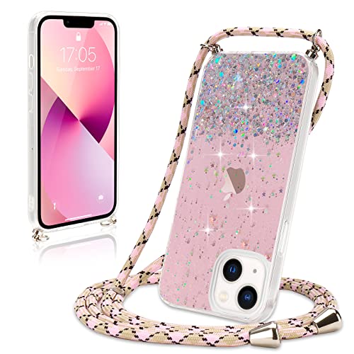 Wirvyuer Handykette Hülle für iPhone 13 Handyhülle mit Kordel Glitzer Schutzhülle mit Band zum Umhängen Halskette Silikon Case mit Schnur für iPhone 13 Rosa Wirvyuer Handykette Hülle für iPhone 13 Handyhülle mit Kordel Glitzer Schutzhülle mit Band zum Umhängen Halskette Silikon Case mit Schnur für iPhone 13 Rosa von Wirvyuer