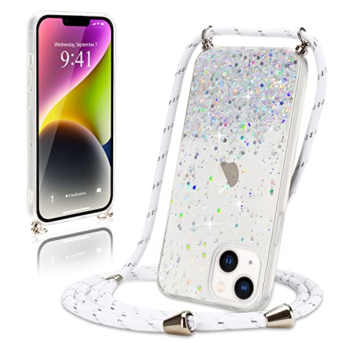 Wirvyuer Handykette Hülle für iPhone 14 Plus Handyhülle mit Kordel Glitzer Schutzhülle mit Band zum Umhängen Halskette Silikon Case mit Schnur für iPhone 14 Plus Transparent Wirvyuer Handykette Hülle für iPhone 14 Plus Handyhülle mit Kordel Glitzer Schutzhülle mit Band zum Umhängen Halskette Silikon Case mit Schnur für iPhone 14 Plus Transparent von Wirvyuer