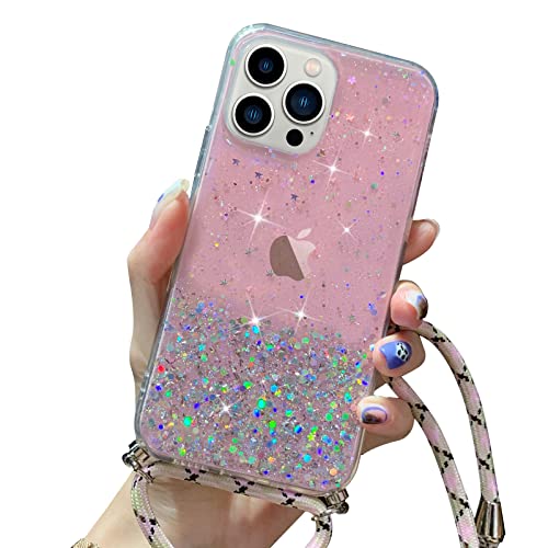 Wirvyuer Handykette Hülle für iPhone 14 Pro Handyhülle mit Kordel Glitzer Schutzhülle mit Band zum Umhängen Halskette Silikon Case mit Schnur für iPhone 14 Pro Rosa Wirvyuer Handykette Hülle für iPhone 14 Pro Handyhülle mit Kordel Glitzer Schutzhülle mit Band zum Umhängen Halskette Silikon Case mit Schnur für iPhone 14 Pro Rosa von Wirvyuer
