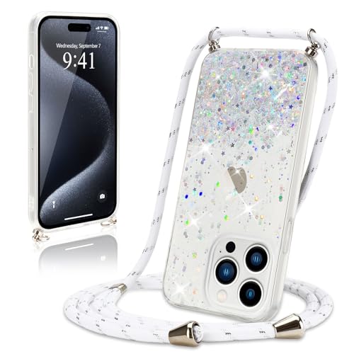 Wirvyuer Handykette Hülle für iPhone 15 Pro Max Handyhülle mit Kordel Glitzer Schutzhülle mit Band zum Umhängen Halskette Silikon Case mit Schnur für iPhone 15 Pro Max Transparent Wirvyuer Handykette Hülle für iPhone 15 Pro Max Handyhülle mit Kordel Glitzer Schutzhülle mit Band zum Umhängen Halskette Silikon Case mit Schnur für iPhone 15 Pro Max Transparent von Wirvyuer
