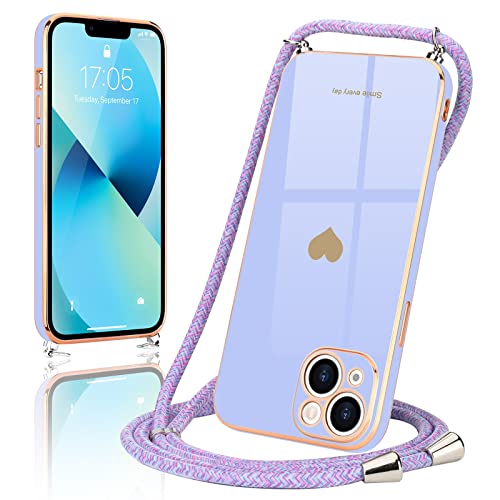 Wirvyuer Handykette Kompatibel mit iPhone 13 Handyhülle Necklace Hülle mit Band zum Umhängen Kameraschutz Liebesherz Schutzhülle mit Halsband Galvanik Silikon Umhängetasche für iPhone 13 Lila Wirvyuer Handykette Kompatibel mit iPhone 13 Handyhülle Necklace Hülle mit Band zum Umhängen Kameraschutz Liebesherz Schutzhülle mit Halsband Galvanik Silikon Umhängetasche für iPhone 13 Lila von Wirvyuer