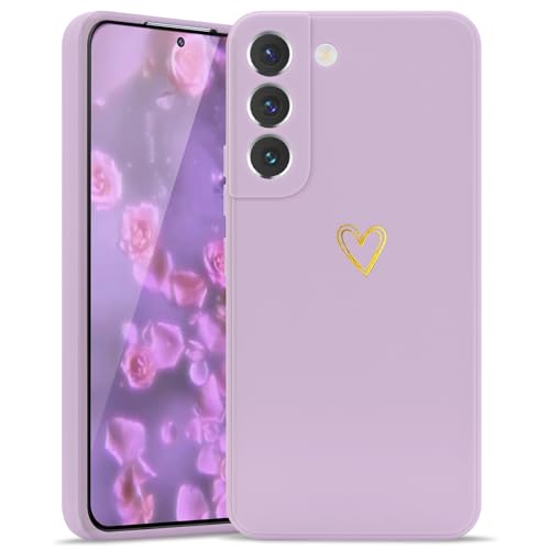 Wirvyuer Kompatibel mit Samsung Galaxy S22 5G Hülle Mädchen Handyhülle Gold Liebesherz Weich Silikon Case Süßes Gold Love Slim Stoßfest Schutzhülle für Samsung S22 5G Lila Wirvyuer Kompatibel mit Samsung Galaxy S22 5G Hülle Mädchen Handyhülle Gold Liebesherz Weich Silikon Case Süßes Gold Love Slim Stoßfest Schutzhülle für Samsung S22 5G Lila von Wirvyuer