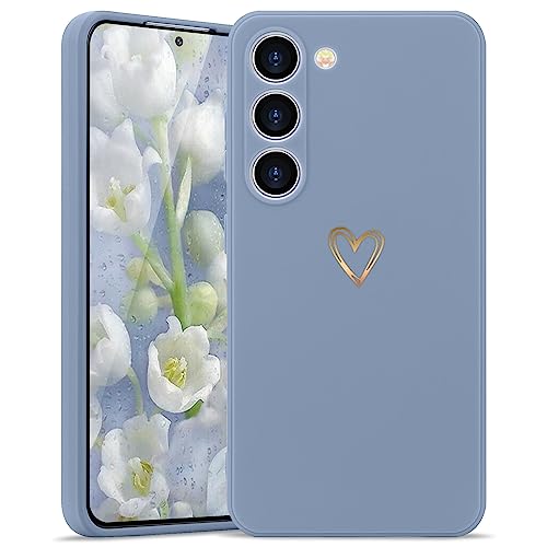 Wirvyuer Kompatibel mit Samsung Galaxy S23 5G Hülle Mädchen Handyhülle Gold Liebesherz Weich Silikon Case Süßes Gold Love Slim Stoßfest Schutzhülle für Samsung S23 5G Grau Wirvyuer Kompatibel mit Samsung Galaxy S23 5G Hülle Mädchen Handyhülle Gold Liebesherz Weich Silikon Case Süßes Gold Love Slim Stoßfest Schutzhülle für Samsung S23 5G Grau von Wirvyuer