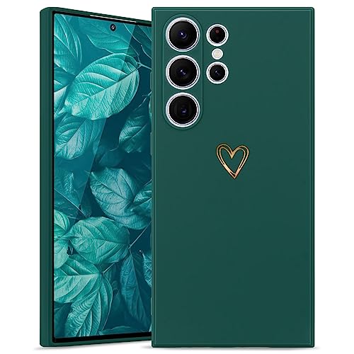 Wirvyuer Kompatibel mit Samsung Galaxy S23 Ultra 5G Hülle Mädchen Handyhülle Gold Liebesherz Weich Silikon Case Süßes Gold Love Slim Stoßfest Schutzhülle für Samsung S23 Ultra 5G Dunkelgrün Wirvyuer Kompatibel mit Samsung Galaxy S23 Ultra 5G Hülle Mädchen Handyhülle Gold Liebesherz Weich Silikon Case Süßes Gold Love Slim Stoßfest Schutzhülle für Samsung S23 Ultra 5G Dunkelgrün von Wirvyuer