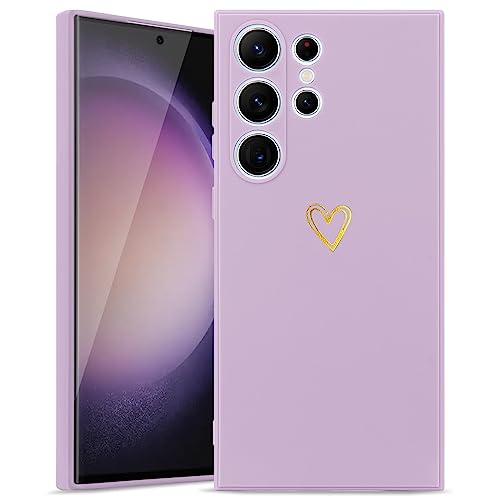 Wirvyuer Kompatibel mit Samsung Galaxy S23 Ultra 5G Hülle Mädchen Handyhülle Gold Liebesherz Weich Silikon Case Süßes Gold Love Slim Stoßfest Schutzhülle für Samsung S23 Ultra 5G Lila Wirvyuer Kompatibel mit Samsung Galaxy S23 Ultra 5G Hülle Mädchen Handyhülle Gold Liebesherz Weich Silikon Case Süßes Gold Love Slim Stoßfest Schutzhülle für Samsung S23 Ultra 5G Lila von Wirvyuer