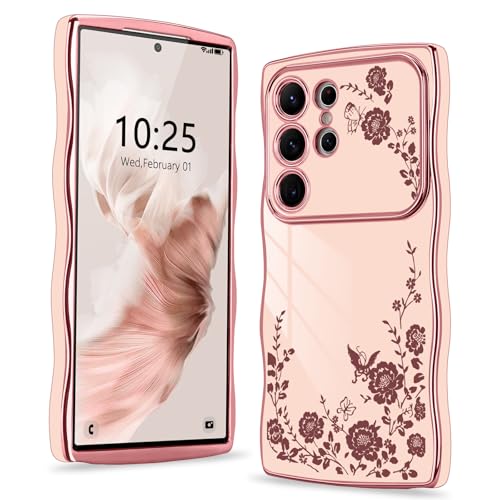 Wirvyuer Kompatibel mit Samsung Galaxy S24 Ultra Hülle Blumenmuster Wellen Lockige Form Handyhülle mit erhoben Kameraschutz Mädchen Galvanik Schutzhülle Silikon Girls Case für Samsung S24 Ultra Rosa Wirvyuer Kompatibel mit Samsung Galaxy S24 Ultra Hülle Blumenmuster Wellen Lockige Form Handyhülle mit erhoben Kameraschutz Mädchen Galvanik Schutzhülle Silikon Girls Case für Samsung S24 Ultra Rosa von Wirvyuer