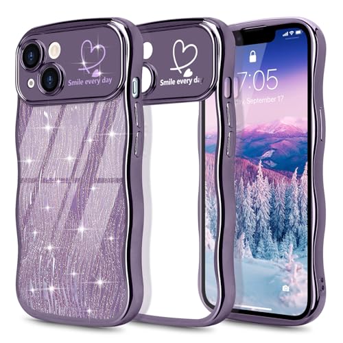 Wirvyuer Kompatibel mit iPhone 13 Hülle Glitzer Wellen Lockige Form Handyhülle mit abnehmbaren Glitter Karte Transparent Schutzhülle Weiche Silikon Case für iPhone 13 Dunkellila Wirvyuer Kompatibel mit iPhone 13 Hülle Glitzer Wellen Lockige Form Handyhülle mit abnehmbaren Glitter Karte Transparent Schutzhülle Weiche Silikon Case für iPhone 13 Dunkellila von Wirvyuer