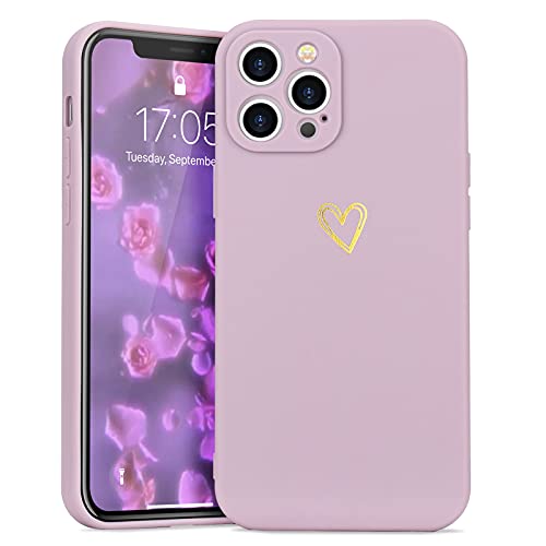 Wirvyuer Kompatibel mit iPhone 13 Pro Handyhülle Mädchen Hülle Gold Liebesherz Weich Silikon Case Süßes Gold Love Slim Stoßfest Schutzhülle für iPhone 13 Pro Lila Wirvyuer Kompatibel mit iPhone 13 Pro Handyhülle Mädchen Hülle Gold Liebesherz Weich Silikon Case Süßes Gold Love Slim Stoßfest Schutzhülle für iPhone 13 Pro Lila von Wirvyuer