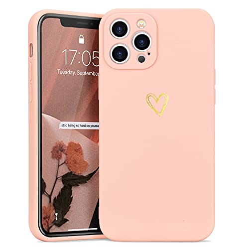 Wirvyuer Kompatibel mit iPhone 13 Pro Max Handyhülle Mädchen Hülle Gold Liebesherz Weich Silikon Case Süßes Gold Love Slim Stoßfest Schutzhülle für iPhone 13 Pro Max Rosa Wirvyuer Kompatibel mit iPhone 13 Pro Max Handyhülle Mädchen Hülle Gold Liebesherz Weich Silikon Case Süßes Gold Love Slim Stoßfest Schutzhülle für iPhone 13 Pro Max Rosa von Wirvyuer