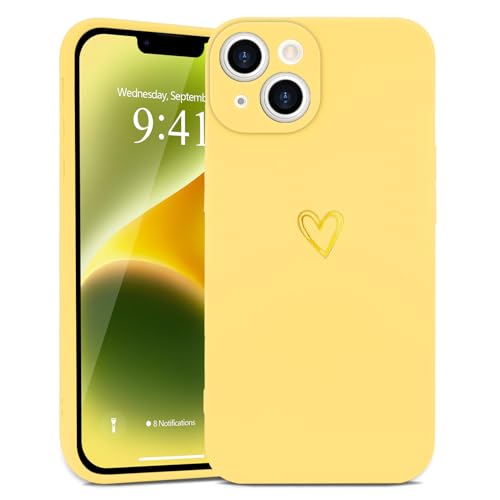 Wirvyuer Kompatibel mit iPhone 14 Plus Handyhülle Mädchen Hülle Gold Liebesherz Weich Silikon Case Süßes Gold Love Slim Stoßfest Schutzhülle für iPhone 14 Plus Gelb Wirvyuer Kompatibel mit iPhone 14 Plus Handyhülle Mädchen Hülle Gold Liebesherz Weich Silikon Case Süßes Gold Love Slim Stoßfest Schutzhülle für iPhone 14 Plus Gelb von Wirvyuer