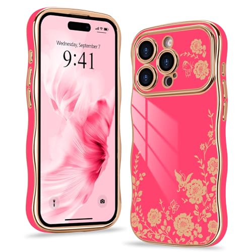 Wirvyuer Kompatibel mit iPhone 14 Pro Max Hülle Blumenmuster Wellen Lockige Form Handyhülle mit erhoben Kameraschutz Mädchen Galvanik Schutzhülle Silikon Girls Case für iPhone 14 Pro Max Rosarot Wirvyuer Kompatibel mit iPhone 14 Pro Max Hülle Blumenmuster Wellen Lockige Form Handyhülle mit erhoben Kameraschutz Mädchen Galvanik Schutzhülle Silikon Girls Case für iPhone 14 Pro Max Rosarot von Wirvyuer
