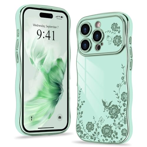 Wirvyuer Kompatibel mit iPhone 16 Pro Hülle Blumenmuster Wellen Lockige Form Handyhülle mit erhoben Kameraschutz Mädchen Galvanik Schutzhülle Silikon Girls Case für iPhone 16 Pro Hellgrün Wirvyuer Kompatibel mit iPhone 16 Pro Hülle Blumenmuster Wellen Lockige Form Handyhülle mit erhoben Kameraschutz Mädchen Galvanik Schutzhülle Silikon Girls Case für iPhone 16 Pro Hellgrün von Wirvyuer