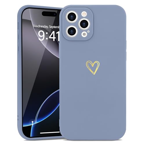 Wirvyuer Kompatibel mit iPhone 16 Pro Hülle Mädchen Handyhülle Gold Liebesherz Weich Silikon Case Süßes Gold Love Slim Stoßfest Schutzhülle für iPhone 16 Pro Grau Wirvyuer Kompatibel mit iPhone 16 Pro Hülle Mädchen Handyhülle Gold Liebesherz Weich Silikon Case Süßes Gold Love Slim Stoßfest Schutzhülle für iPhone 16 Pro Grau von Wirvyuer