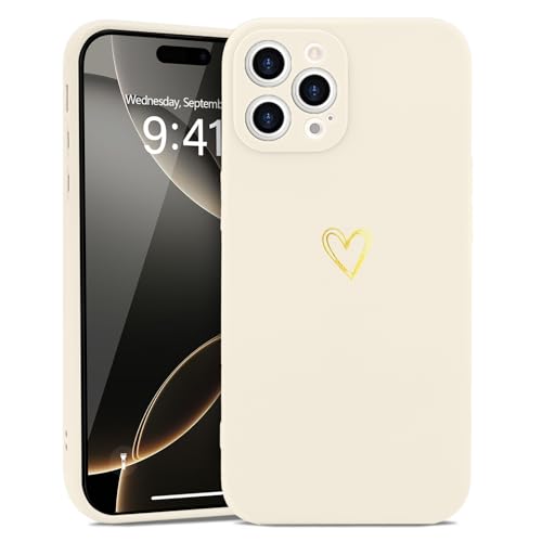 Wirvyuer Kompatibel mit iPhone 16 Pro Hülle Mädchen Handyhülle Gold Liebesherz Weich Silikon Case Süßes Gold Love Slim Stoßfest Schutzhülle für iPhone 16 Pro Weiß Wirvyuer Kompatibel mit iPhone 16 Pro Hülle Mädchen Handyhülle Gold Liebesherz Weich Silikon Case Süßes Gold Love Slim Stoßfest Schutzhülle für iPhone 16 Pro Weiß von Wirvyuer