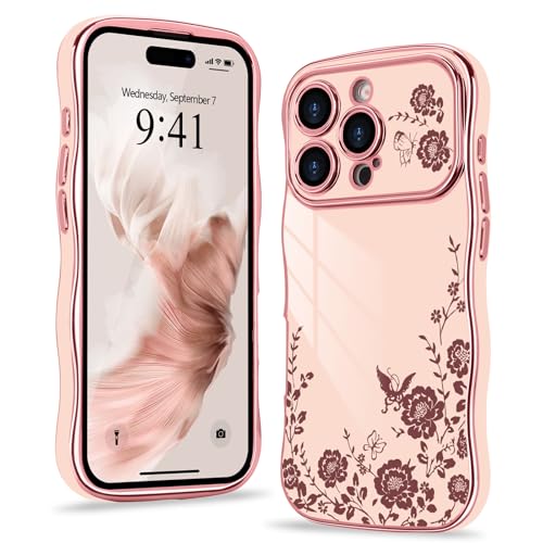 Wirvyuer Kompatibel mit iPhone 16 Pro Max Hülle Blumenmuster Wellen Lockige Form Handyhülle mit erhoben Kameraschutz Mädchen Galvanik Schutzhülle Silikon Girls Case für iPhone 16 Pro Max Rosa Wirvyuer Kompatibel mit iPhone 16 Pro Max Hülle Blumenmuster Wellen Lockige Form Handyhülle mit erhoben Kameraschutz Mädchen Galvanik Schutzhülle Silikon Girls Case für iPhone 16 Pro Max Rosa von Wirvyuer