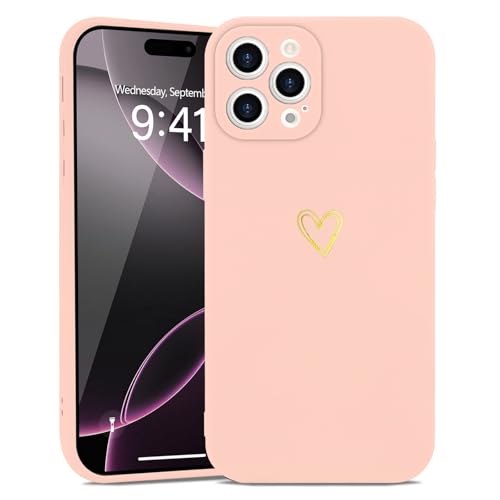 Wirvyuer Kompatibel mit iPhone 16 Pro Max Hülle Mädchen Handyhülle Gold Liebesherz Weich Silikon Case Süßes Gold Love Slim Stoßfest Schutzhülle für iPhone 16 Pro Max Rosa Wirvyuer Kompatibel mit iPhone 16 Pro Max Hülle Mädchen Handyhülle Gold Liebesherz Weich Silikon Case Süßes Gold Love Slim Stoßfest Schutzhülle für iPhone 16 Pro Max Rosa von Wirvyuer