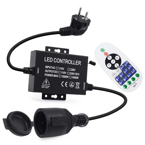 1500W Lichterketten-Dimmer, AC 220V-240V Outdoor String Glühbirne Fernbedienung Plug-in Switch Dimmer,23-Tasten Fernbedienung Zeitschalter Fernbedienungsdimmer,passend für alle dimmbaren Lichtleisten 1500W Lichterketten-Dimmer, AC 220V-240V Outdoor String Glühbirne Fernbedienung Plug-in Switch Dimmer,23-Tasten Fernbedienung Zeitschalter Fernbedienungsdimmer,passend für alle dimmbaren Lichtleisten von Wisada