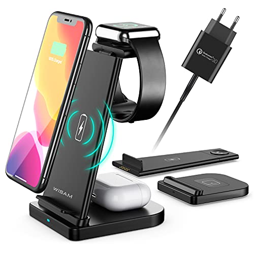 Wisam® 3 in 1 Multifunktion 15W QI Ladestation für Airpods Pro Apple Watch iPhone 12 von Wisam
