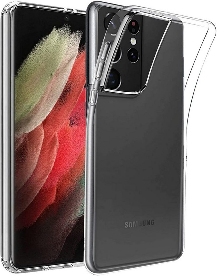 Wisam Smartphone-Hülle Wisam® für Samsung Galaxy S21 Ultra G998B Silikon Clear Case Schutzhül von Wisam