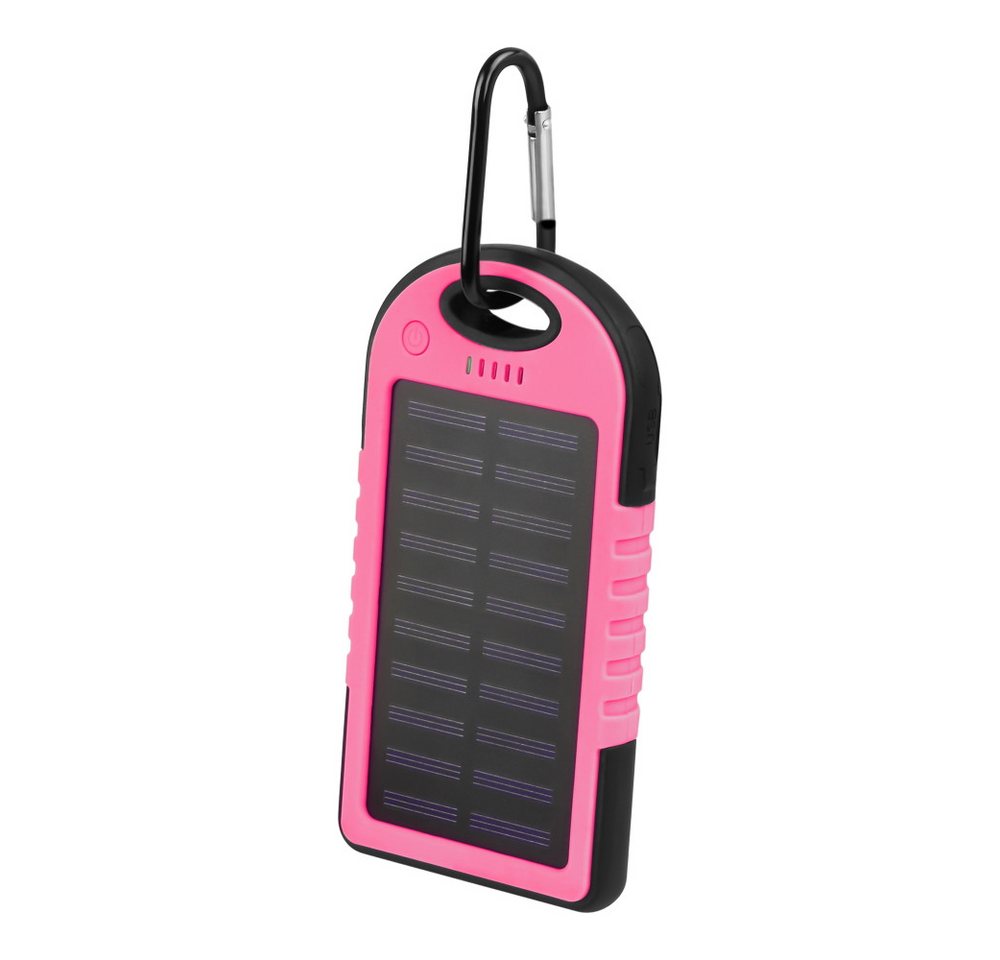 Wisam Solar-Powerbank Wasserdicht IP66 5000mAh rosa Powerbank Wisam Solar-Powerbank Wasserdicht IP66 5000mAh rosa Powerbank von Wisam
