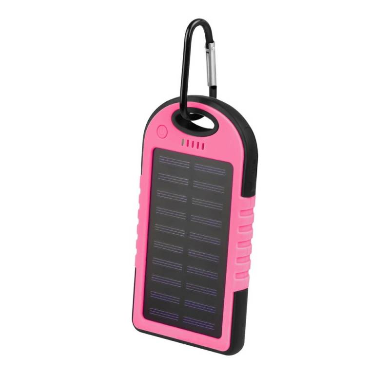 Wisam Solar-Powerbank Wasserdicht IP66 5000mAh rosa Powerbank von Wisam