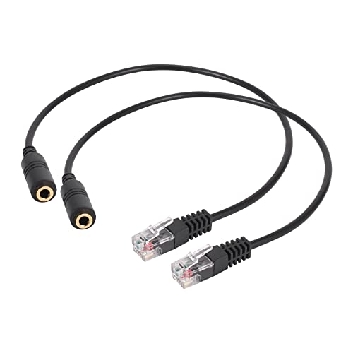 Wisboey 2 Stück 3,5 mm Stereo-Kopfhörer auf Stecker Rj9 Konverter, Adapterstecker mit Kabel Wisboey 2 Stück 3,5 mm Stereo-Kopfhörer auf Stecker Rj9 Konverter, Adapterstecker mit Kabel von Wisboey