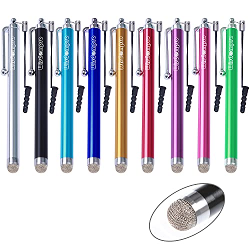 Wisdompro 9-Teiliges Stylus Bundle mit 4,5“ (11,43 cm) Bunten Universal Styli Eingabestiften mit Lanyard/Halteseil von Wisdompro